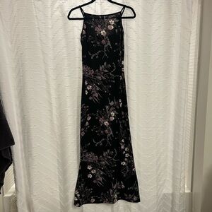 Vintage 90s/00s Black Floral Maxi Dress